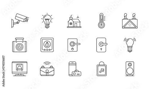 Real Estate & Construction Line Icon Set – Minimal Outline Vector Bundle
