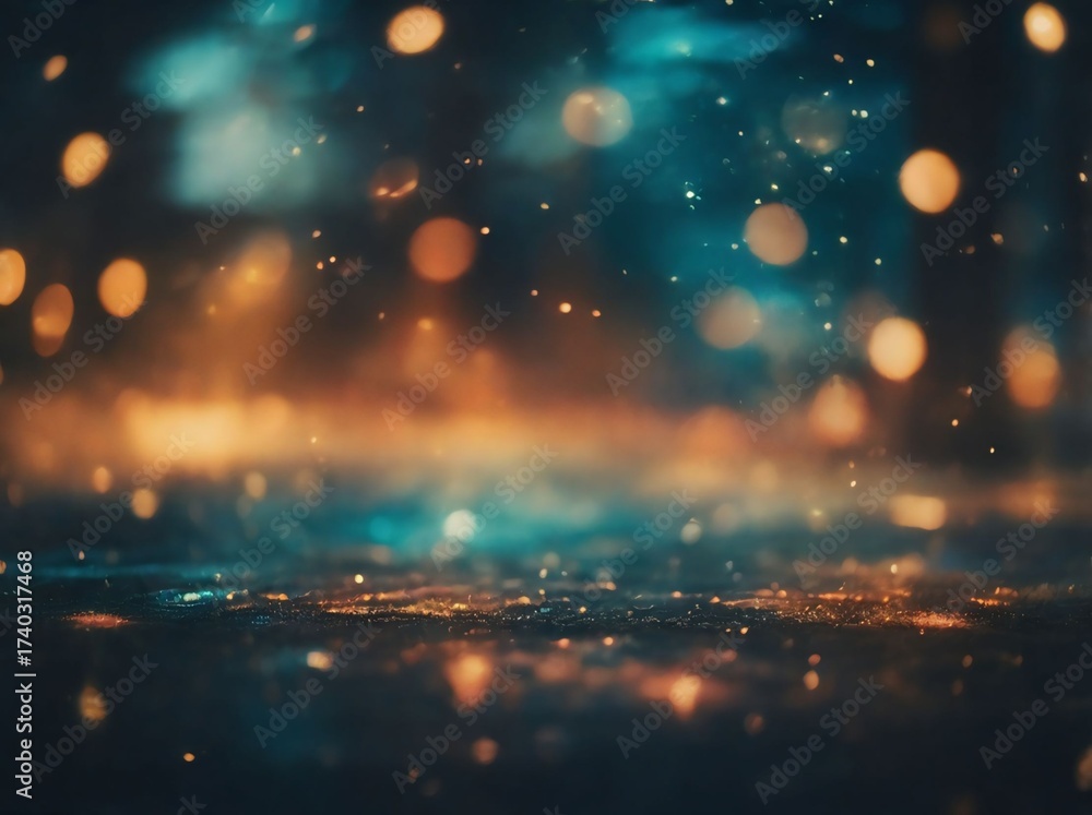 Obraz premium Retro Circular Bokeh Light Leak Film Overlay – Dreamy Photography Texture with Scratches