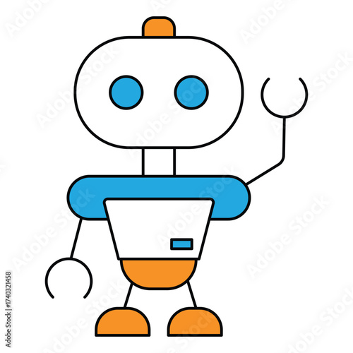 Industrial Robotics Automation Artificial Intelligence Vector Icon