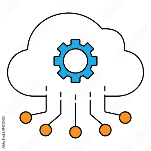 Artificial Intelligence API Integration Vector Icon