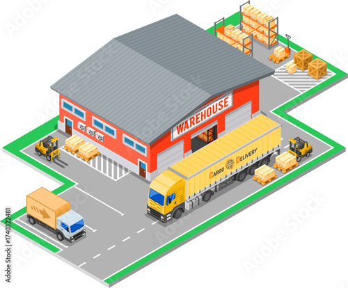 Warehouse Storage and Delivery Isometric