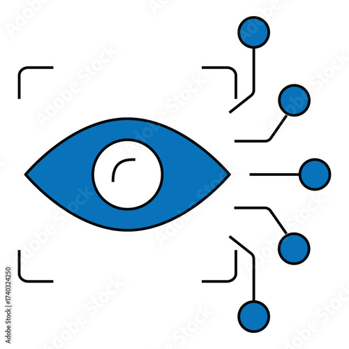 Biometric Eye Tracking Recognition System Vector Icon