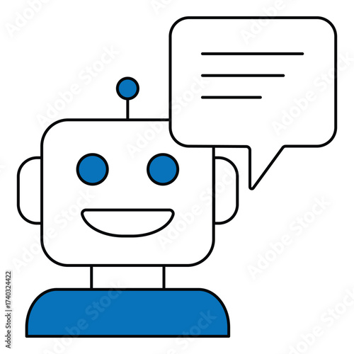 Customer Service Artificial Intelligence Chatbot Vector Icon