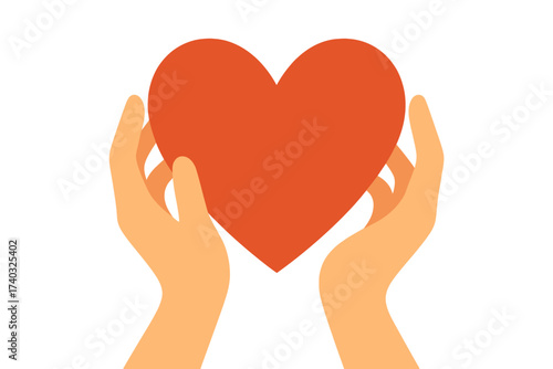 Hands holding a red heart symbolizing love and support for Giving Tuesday  