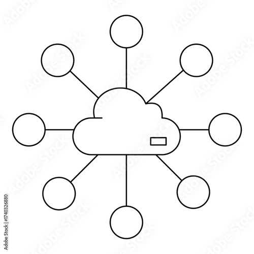 Future Technology AI Cloud Web Services Icon