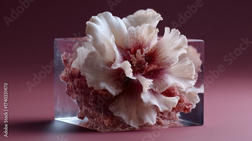 Delicate, ruffled flower wi...