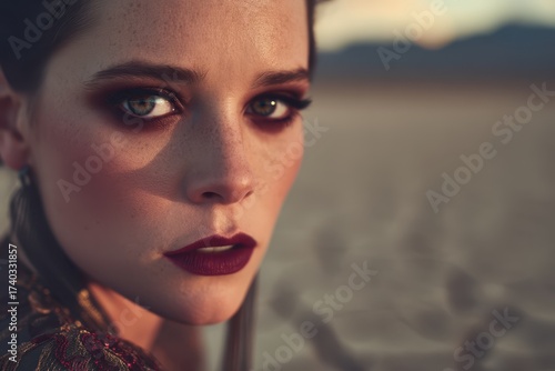 Dramatic close-up portrait ...