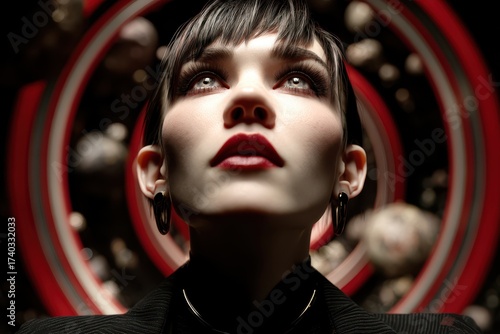 A woman with dark hair and ...