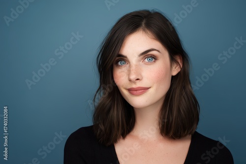 A woman with dark hair and ...