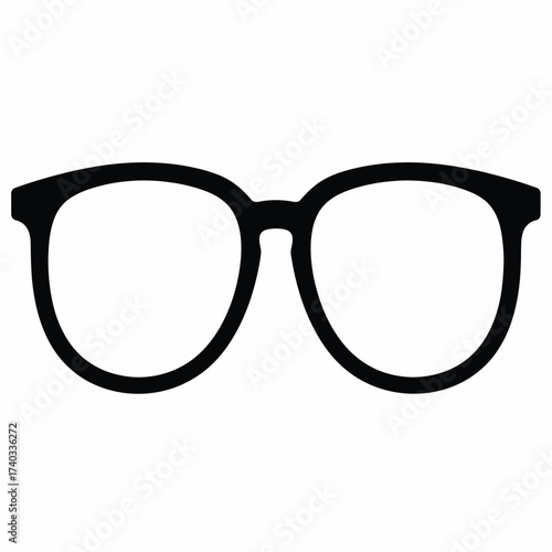 Black-rimmed eyeglasses with round lenses, a classic and stylish eyewear design.