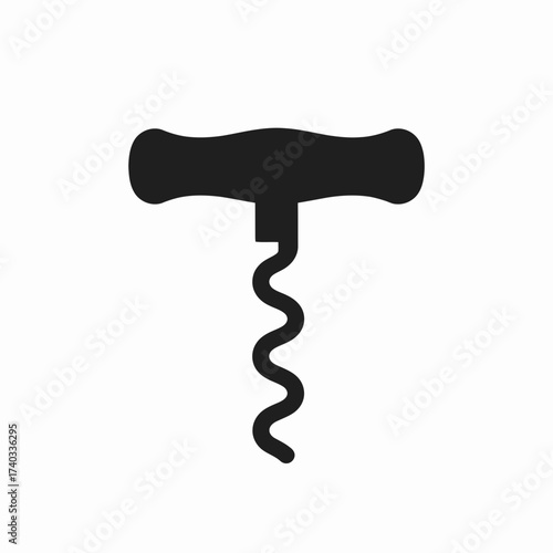 Black silhouette of a corkscrew on a white background.