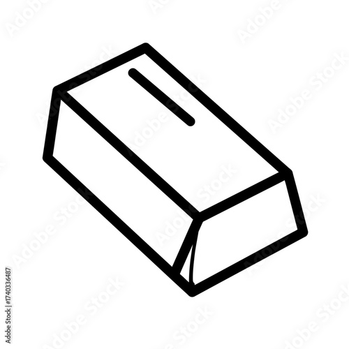 Illustration of a gold bar with a simple, outlined design.