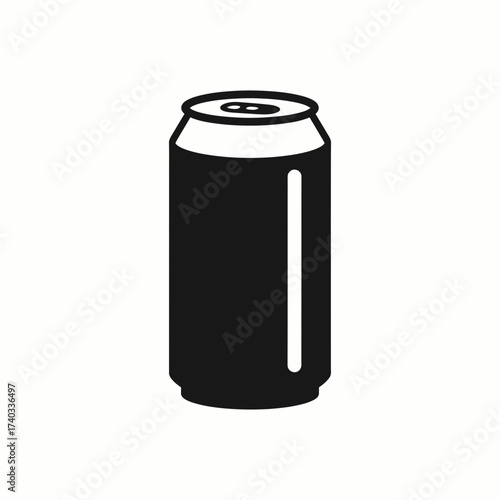 Simple black silhouette icon of a beverage can on a white background.