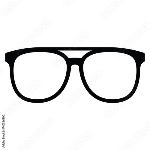 Black-rimmed eyeglasses with a double bridge, suitable for vision correction and fashion.