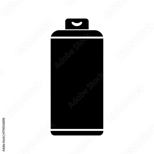 Black silhouette icon of a generic toiletry bottle with a flip-top cap, isolated on a white background.
