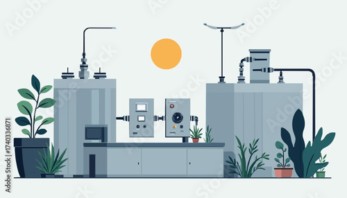 Eco-friendly lab with advanced technology setup