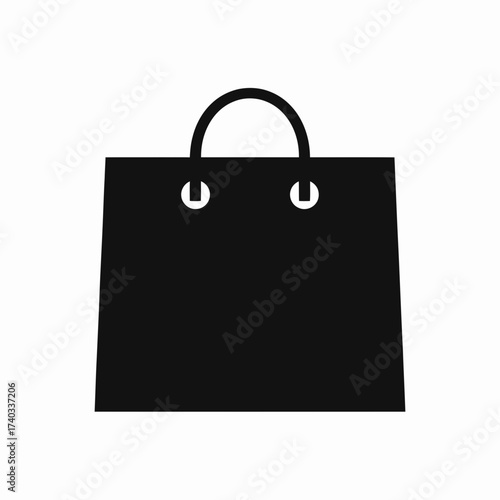 A black silhouette icon of a shopping bag with two handles, representing retail, commerce, and consumer purchases.