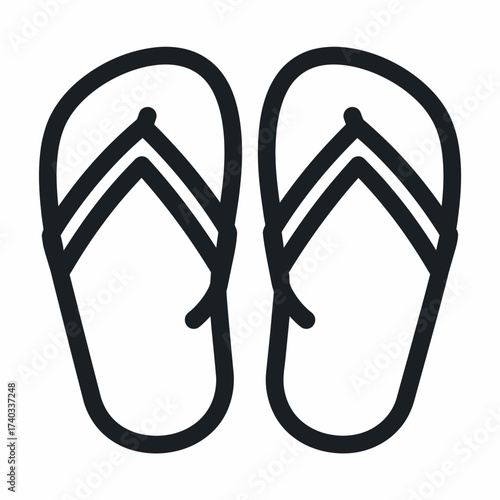 Illustration of a pair of flip-flops, summer footwear, beach shoes.