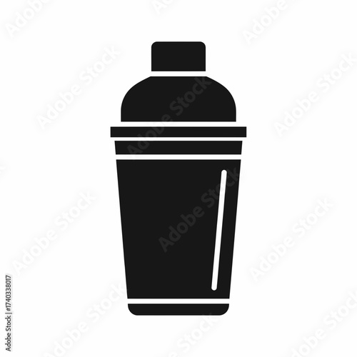 Black silhouette of a cocktail shaker on a white background.