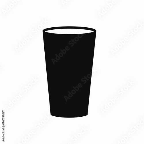 A simple, black, cylindrical glass, likely for beverages, depicted against a white background.