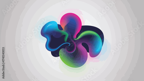 Abstract Swirling Form of Vibrant, Translucent Colors on a Textured Background shape organic