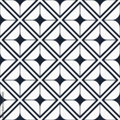 Black & White Graphic Seamless Pattern - Modern Textile Print for Home Décor, Fashion Wallpaper, and Pillow Decoration Vector Design.