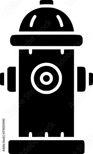 fire hydrant glyph flat vector icon
