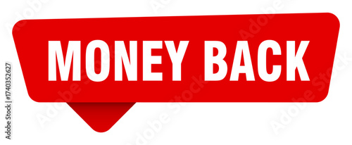 money back red sticker isolated on transpatent background. money back sign