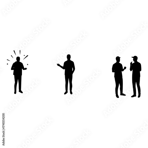silhouette people on white background ,illustration