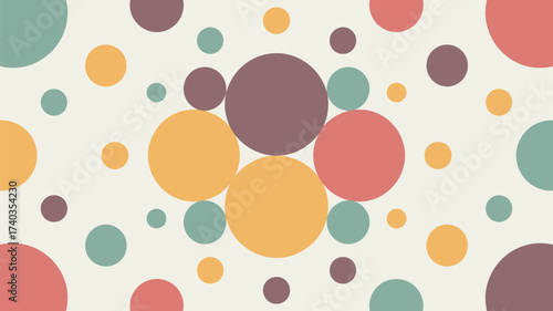 Overlapping circles in muted pastel colors on a light background dots abstract