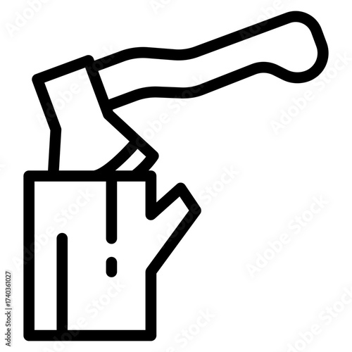axe in stump icon
