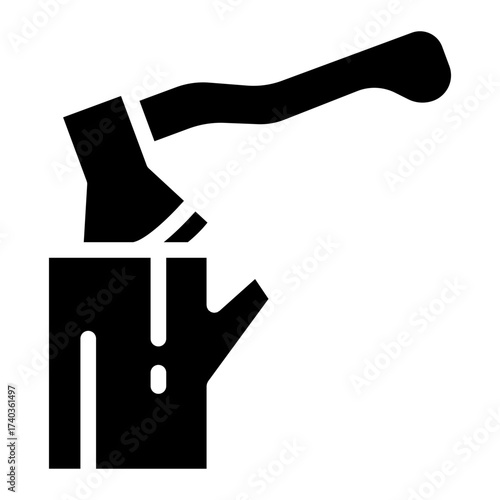 axe in stump icon
