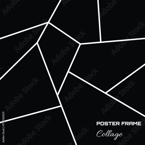 Abstract Shattered Glass Photo Collage Template. Geometric Mosaic