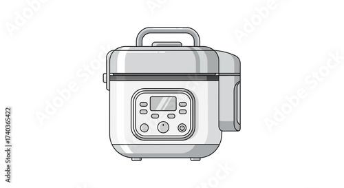 Isolated Vector Illustration of a Modern Electric Pressure Cooker