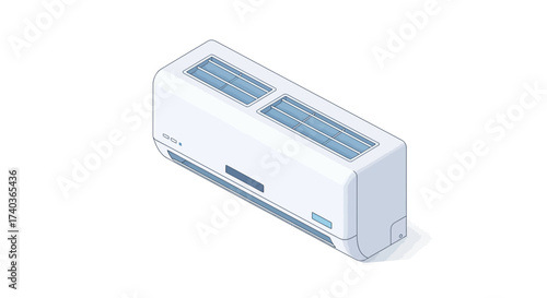 Isometric Air Conditioner Unit Illustration in Clean, Modern Style
