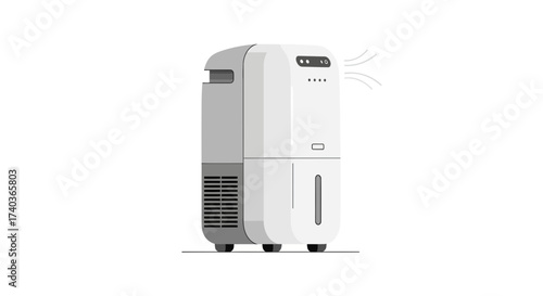 Modern dehumidifier vector illustration for fresh home environment