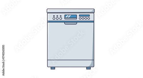 Modern Dishwasher Illustration for Appliance and Kitchen Designs
