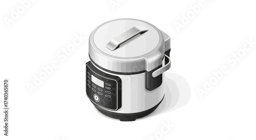 Modern electric pressure cooker illustration for culinary technology use