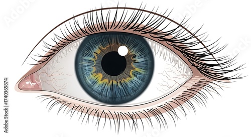 Realistic Human Eye Vector Isolated on White