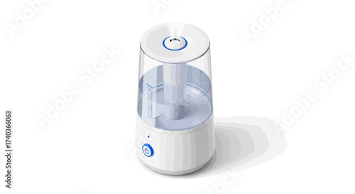 Modern ultrasonic humidifier air purifier for home on white background