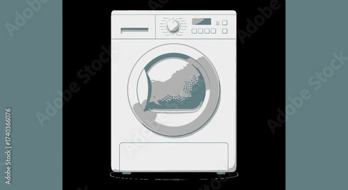 Modern washing machine illustration for contemporary home appliance themes