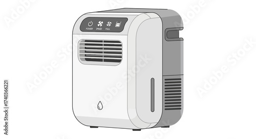 Portable personal air cooler illustration for small spaces and offices
