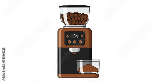Precise coffee grinding with automated portion control and coffee beans