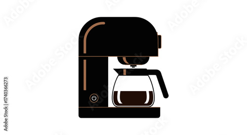Sleek Coffee Maker Illustration for Kitchen and Beverage Concepts