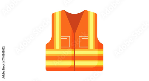 Iconic reflective vest emphasizing safety and visibility for workforce icon