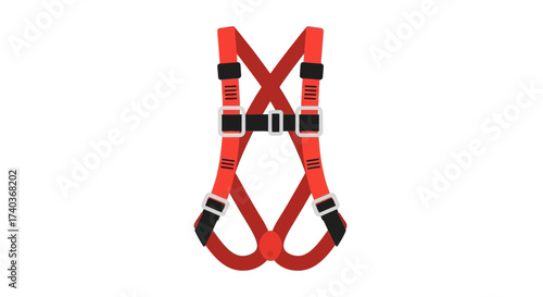 Isolated climbing safety harness with adjustable straps for protection
