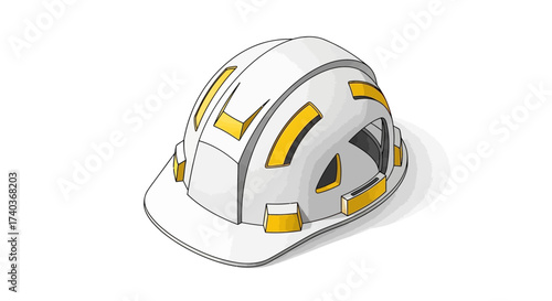 Isolated construction helmet with a modern design perfect for safety themes