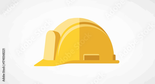 Isolated illustrative hard hat representing construction and safety measures
