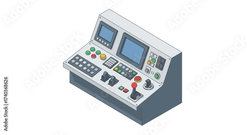 Isometric representation of a sophisticated command control panel design