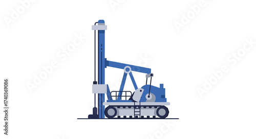Stylized illustration of a drilling rig for construction worksites